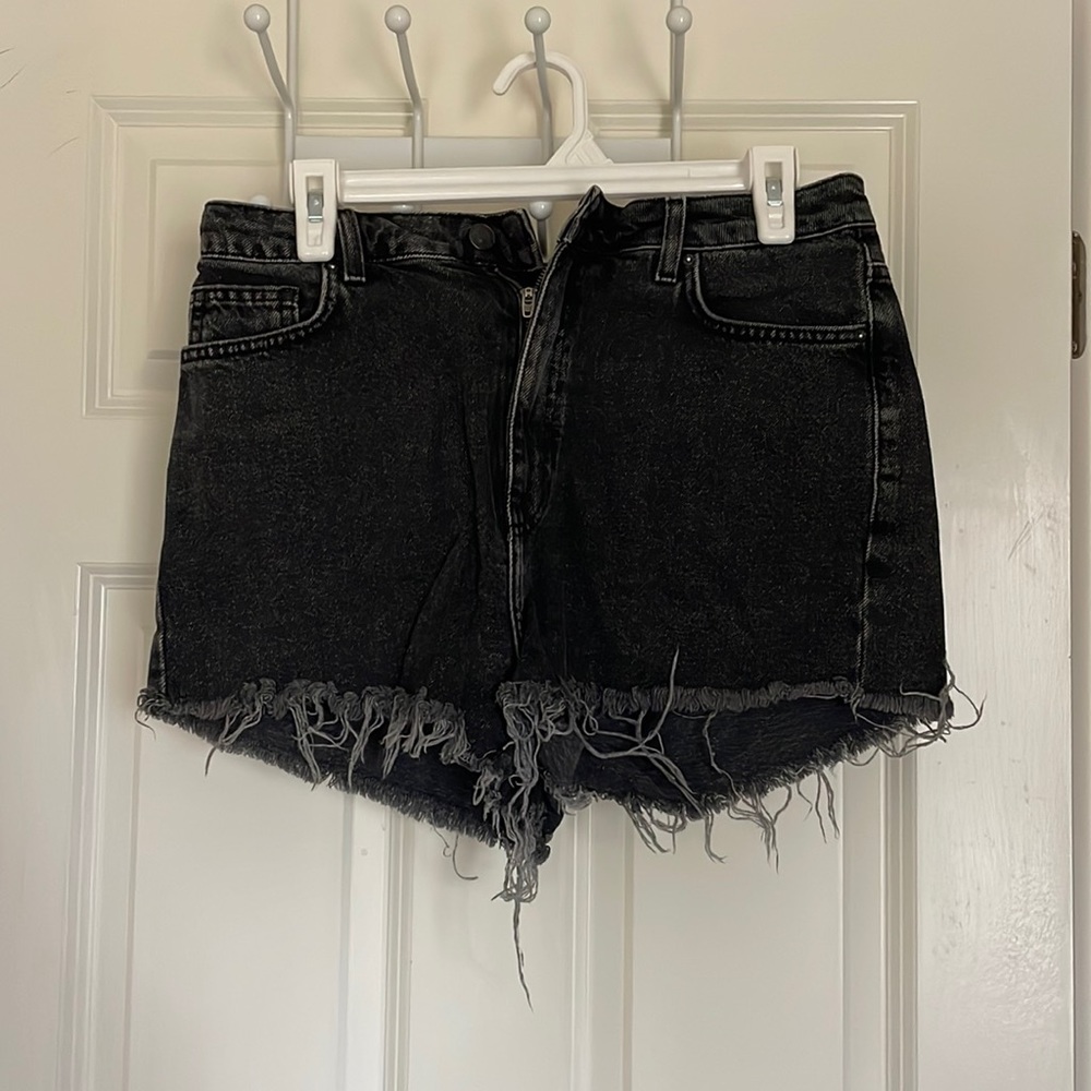 Black jean shorts